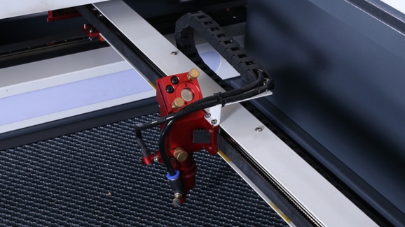 CO₂ laser cutting in progress